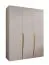 Armoire à portes battantes / Penderie / Couleur : Cachemire / 3 portes / Poignées : Or / 2 compartiments / 2 tringles à vêtements / Dimensions : 150 x 52 x 202 cm / Fonction Soft-Close