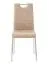Chaise beige Kigora 05, revêtement microfibre, pieds métal chromé, stable et fiable, dimensions : 97 x 41,5 x 54 cm, qualité supérieure et facile d'entretien, pour salle à manger