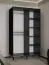 Armoire sombre à portes coulissantes avec une porte miroir Jotunheimen 16, couleur : noir - Dimensions : 208 x 120,5 x 62 cm (H x L x P)