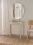 Miroir avec côtés basculants / Couleur : Beige / Diamètre : 80 cm / Miroir de théâtre / Rond