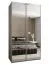 Penderie / Armoire à portes coulissantes / 245,5 x 130 x 64 cm / 2 tringles à vêtements / 2 portes coulissantes / Miroir / Couleur : Cachemire / ABS protection des bords