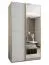 Penderie / armoire à portes coulissantes / 2 armoires à portes coulissantes / 245,5 x 130 x 64 cm / 6 compartiments / Soft-Close / 2 tringles à vêtements / Couleur : Blanc / Miroir