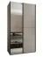 Penderie / Armoire à portes coulissantes / 245,5 x 130 x 64 cm / 2 tringles à vêtements / Soft-Close / Couleur : Cachemire / 2 portes coulissantes / Miroir / 6 compartiments
