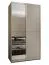 Penderie / Armoire à portes coulissantes / 6 compartiments / Couleur : Cachemire / Soft-Close / Miroir / 2 tringles à vêtements / 2 portes coulissantes / 245,5 x 130 x 64 cm