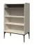 Commode étroite crème | Plateau arrondi chêne gris | 124 x 81 x 43 cm | Soft Close | Pieds métal