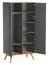 Armoire à portes battantes / armoire Naema 08, couleur : gris / chêne - Dimensions : 208 x 100 x 58 cm (H x L x P)
