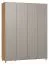 Armoire à portes battantes / armoire Nanez 15, couleur : chêne / gris - Dimensions : 239 x 185 x 57 cm (H x L x P)