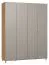 185 cm de large Armoire avec 2 portes, 11 casiers et 2 tiroirs | Couleur: Chêne | Profondeur: 57 cm Abbildung