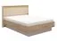 Lit double Irigo 04 | Tête de lit rembourrée beige | Chêne Artisan & Cachemire | 160 x 200 cm