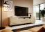 Meuble TV long Zapopan 121 | Pieds métal noir | Chêne Artisan | Push-to-open | 56 x 200 x 40 cm | Look moderne