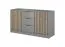 Commode design élégant Leeds 25 | Gris graphite & chêne artisan | 86 x 155 x 45 cm