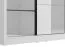 Armoire à portes coulissantes / Penderie / 1 porte miroir / Couleur : Blanc opaque / 2 tringles à vêtements / 5 compartiments / Dimensions : 155 x 60 x 215,5 cm / Chants ABS