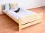 Lit simple / lit d'appoint en bois de pin massif, naturel 84, avec sommier à lattes - dimension 120 x 200 cm