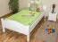 Lit junior en hêtre massif blanc | Sommier à lattes inclus | 100 x 200 cm | Design moderne et robuste