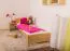 Lit enfant ou adolescent en pin massif naturel 80 x 200 cm | Inclus sommier à lattes | Design moderne | Structure robuste