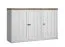 Commode style campagne 3 portes | Pin blanc & chêne brun | 88 x 130 x 43 cm | Série Segnas