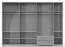 Armoire-penderie portes battantes Siumu 37 avec cadre LED | Blanc brillant | 226 x 322 x 60 cm