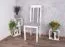 Fauteuil de salle à manger classique Nasran, rembourrage gris, hauteur d'assise de 47 cm, hêtre massif robuste en blanc, durable, matériau de qualité supérieure