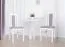 Fauteuil de salle à manger classique Nasran, rembourrage gris, hauteur d'assise de 47 cm, hêtre massif robuste en blanc, durable, matériau de qualité supérieure