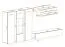 Meuble mural suspendu Hompland 40 noir | 170 x 260 x 40 cm | Éclairage LED bleu