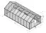 Serre - Serre Radicchio XL18, parois : verre trempé 4 mm, toit : 6 mm HKP multiparois, surface au sol : 18,6 m² - Dimensions : 640 x 290 cm (lo x la)