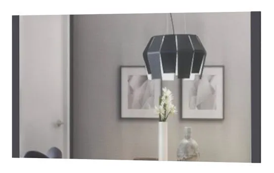 Grand miroir mural Vaitele 18 | Finition anthracite brillant | 65 x 123 x 2 cm | Design contemporain