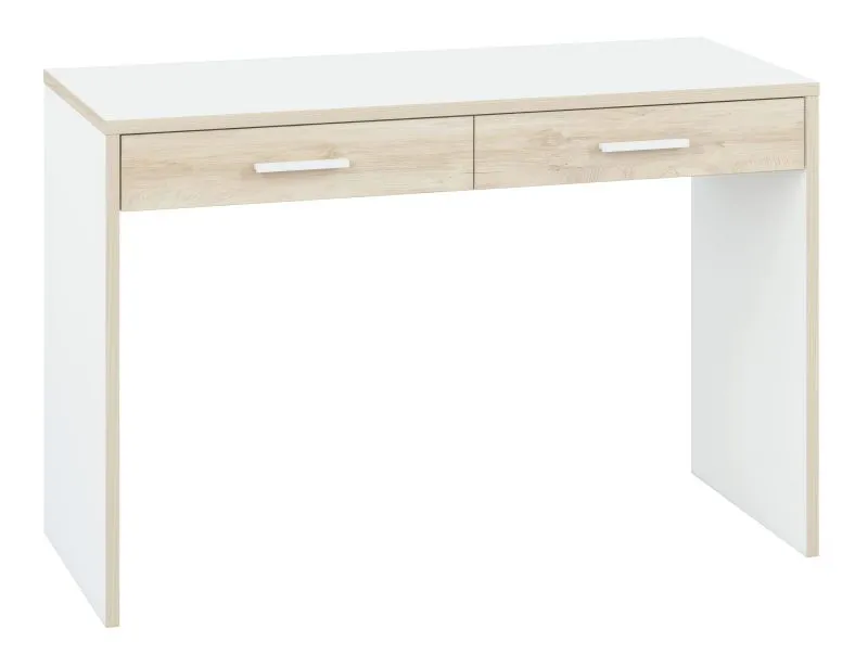 Bureau adolescent Forks 07 | Chêne / Blanc | 79 x 120 x 51 cm | 2 tiroirs