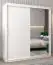 Armoire à portes coulissantes / Penderie Bisaurin 4C avec miroir, Couleur : Blanc mat - Dimensions : 200 x 180 x 62 cm ( H x L x P)