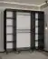 Armoire à portes coulissantes avec une porte miroir Jotunheimen 154, Couleur : Noir - Dimensions : 208 x 200,5 x 62 cm (H x L x P)