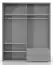 Armoire à portes battantes / armoire avec cadre Siumu 28, Couleur : Blanc / Blanc brillant - 226 x 187 x 60 cm (H x L x P)