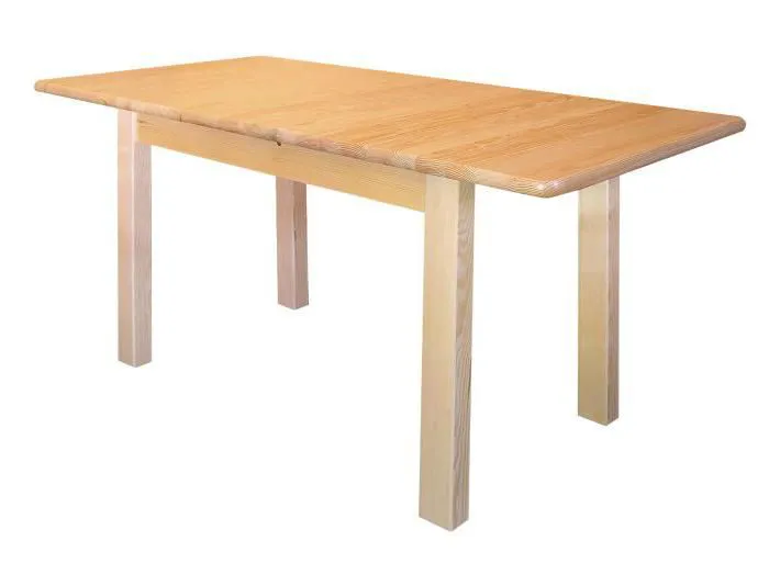Bois massif Table 90x140 cm Pin, Extensible jusqu'à 175, Couleur: Naturel Abbildung