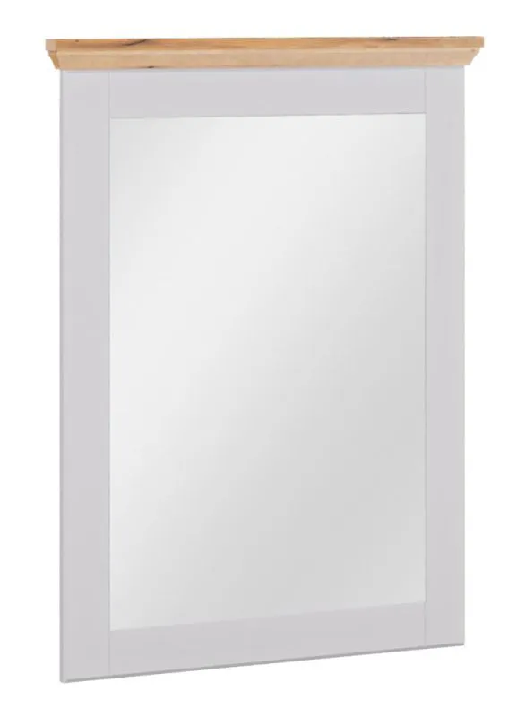 Grand miroir mural Cuenca 11 | Chêne / Blanc | 103 x 80 x 6 cm | Design moderne