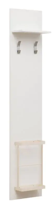 Porte manteaux Sabadell 05, couleur : blanc - 199 x 40 x 31 cm (h x l x p)