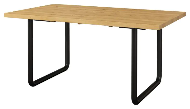 Table de salle à manger Ogulin 29, Couleur : Chêne / Noir - Dimensions : 160 x 94 cm (L x P)
