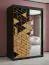 Armoire avec une porte miroir Finsteraarhorn 14, Couleur : Noir mat - Dimensions : 200 x 120 x 62 cm (h x l x p), avec cinq compartiments