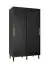 Elégante armoire à cinq compartiments Jotunheimen 04, couleur : noir - dimensions : 208 x 120,5 x 62 cm (h x l x p)