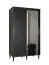 Armoire sombre à portes coulissantes avec une porte miroir Jotunheimen 16, couleur : noir - Dimensions : 208 x 120,5 x 62 cm (H x L x P)