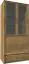 Vitrine Selun 09, couleur : chêne brun foncé - 197 x 90 x 43 cm (h x l x p)