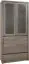 Vitrine Selun 09, couleur : truffe de chêne - 197 x 90 x 43 cm (h x l x p)