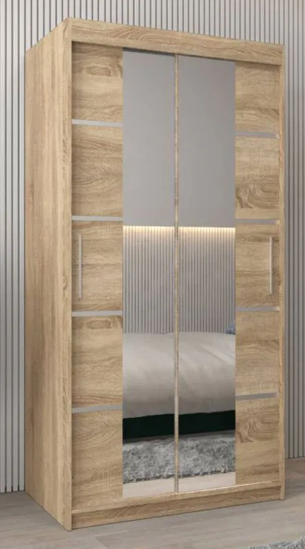 100 cm de large Armoire avec 5 casiers et 2 portes | Couleur : Chêne Sonoma Abbildung