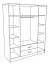 Armoire à portes battantes / armoire Sidonia 07, couleur : blanc chêne - 200 x 164 x 53 cm (H x L x P)