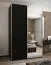 Penderie / Armoire à portes coulissantes / 245,5 x 150 x 64 cm / Miroir / 6 compartiments / 2 tringles à vêtements / 2 portes coulissantes / Soft-Close / Couleur : Noir