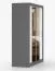 Armoire penderie portes coulissantes Bucegi 03 | Blanc / Gris | Miroir | 2 portes | Poignées aluminium | 200 x 150 x 61 cm