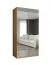 Armoire penderie Korab 112 | Espace optimisé 1 m | Chêne naturel | 2 portes miroir | Soft-Close | Poignées couleur cachemire