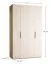 Porte pliante / Armoire / Couleur : Chêne / 2 portes / Poignées : Noir / Eclairage LED avec détecteur de mouvement inclus / 140 x 60 x 240 cm / 8 compartiments