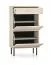 Armoire à chaussures Petkula 13 | 2 portes basculantes soft-close | 4 compartiments | Tiroir | Beige clair & or mat