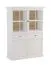 Vitrine Torsakala 09 blanc opale | 161 x 114 x 40 cm | 8 compartiments | LED intégrée | 2 portes vitrées