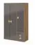 Armoire battante Garian 04 | Chêne & Gris brillant | 191 x 120 x 50 cm | Design moderne chambre ado