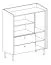 Commode Sampont 09 beige & chêne clair | 115 x 95 x 42 cm | 5 compartiments, 2 tiroirs | Style moderne