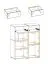 Elégant meuble-paroi Stura 01, couleur : blanc brillant / gris - dimensions : 195 x 330 x 50 cm (h x l x p), avec sept portes